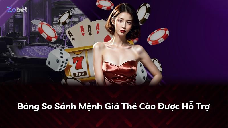 Bảng So Sánh Mệnh Giá Thẻ Cào Được Hỗ Trợ